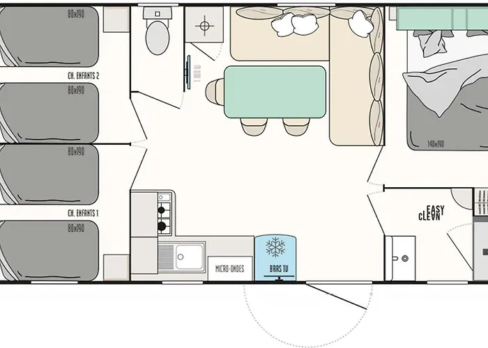 Mobil 3ch Confort- 6pers 15min Europa Park Camping